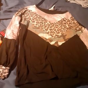 COPY - Black top with leopard camo and tye dye